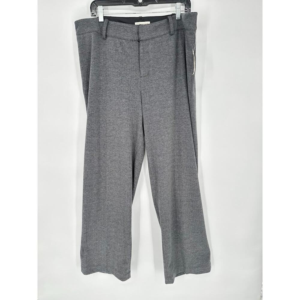Coldwater Creek Womens Pants Menswear Ponte Trouser Knit Herringbone Grey‎ W18